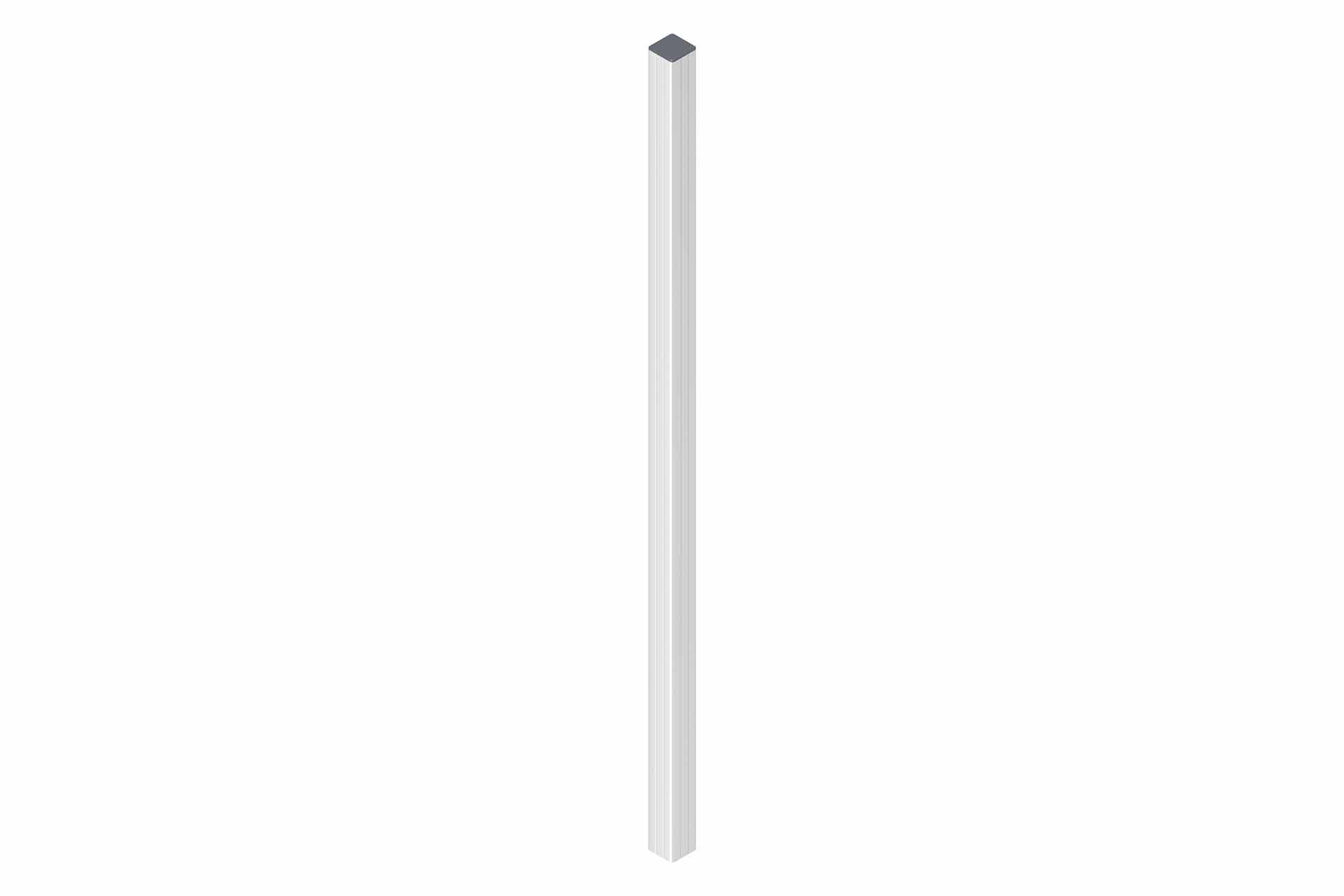 ALU-Pfosten zum Aufschrauben 7x7x190 cm silber für WPC-Steckzaun
