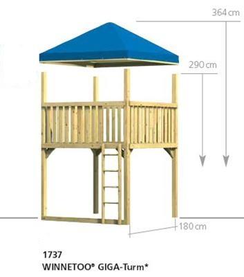 Spielturm BIG mit Planendach blau B203 x T203 x H290 cm Kiefer imprägniert