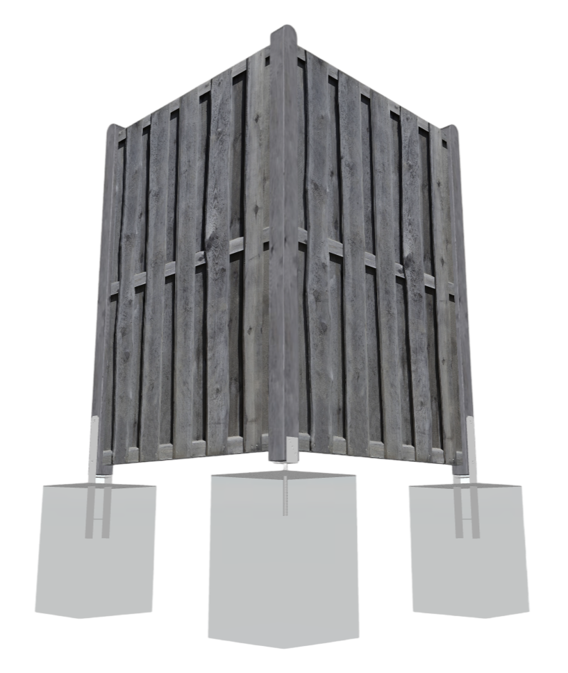 120x180-2x4ddLOWvblZVhX Sichtschutz NATURA Bohlen-Zaun 120x180 cm Kiefer KDI grau