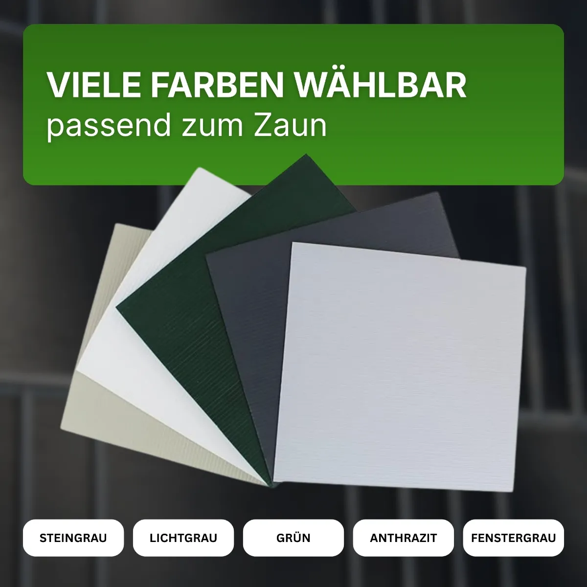 Hart-PVC Sichtschutzstreifen fenstergrau 2525×190×1,35 mm – 10er Set