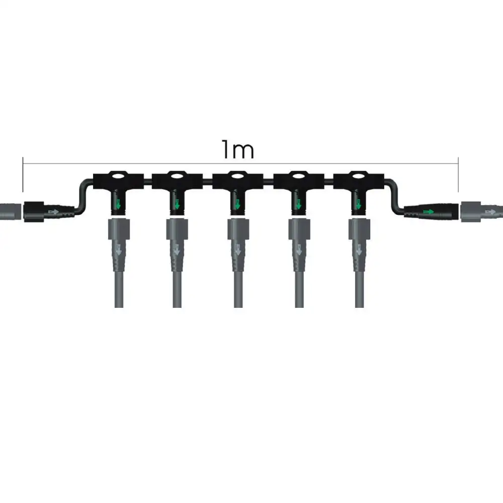 Steckverbinder 230V wasserdicht • Kabelverbinder mehrere Ausgänge schwarz • IP67 Gartenbeleuchtung