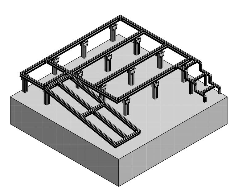 ECOFIX3zMdExYHS66yiU Alu-Schiene M 23x45x4000 mm Unterkonstruktion Terrassen Bodenverlegeprofil Aluminium Aluschiene