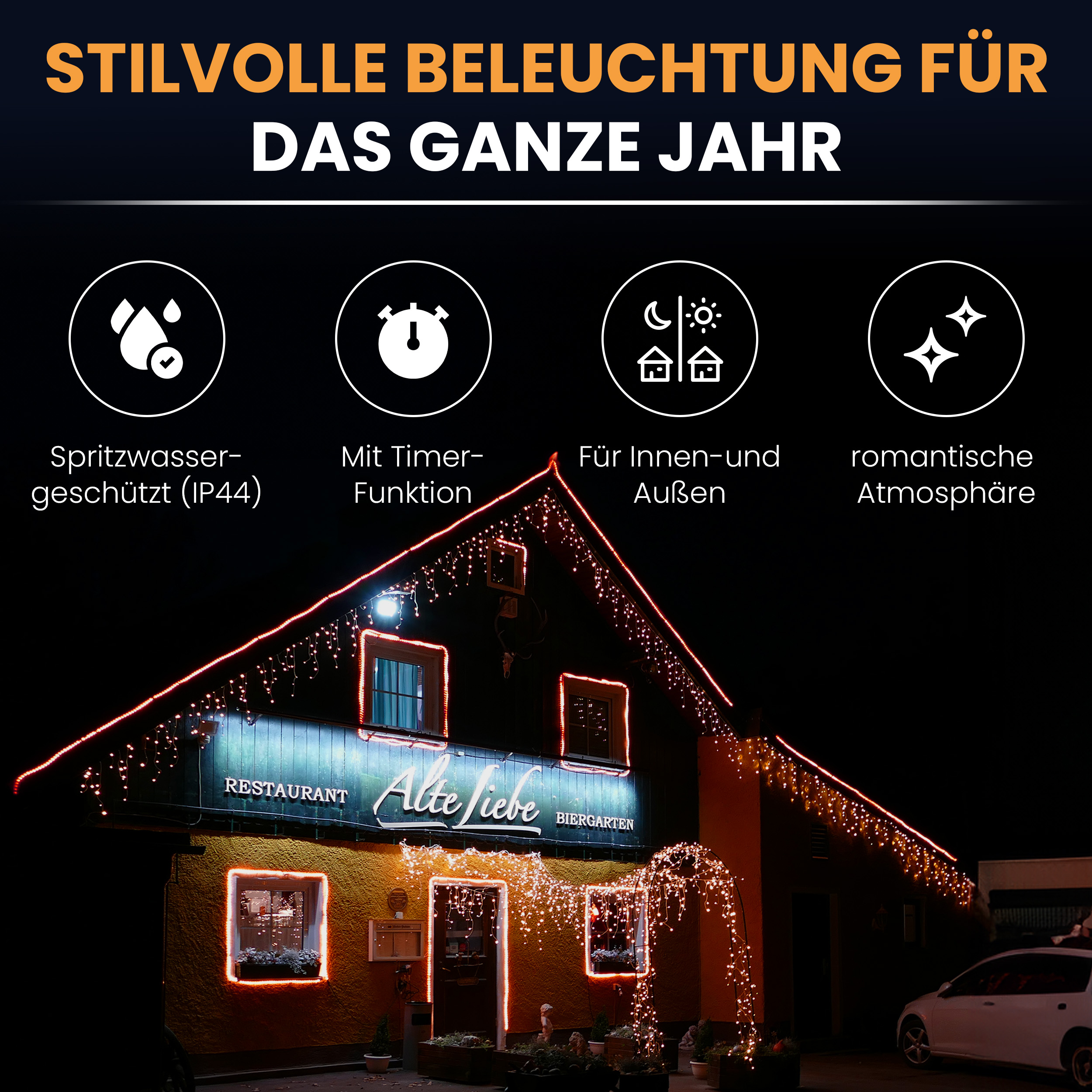 2fsPZ56hFeTaSB LED-Eisregen-Lichterkette LED Beleuchtung Lichterkette Eisregen