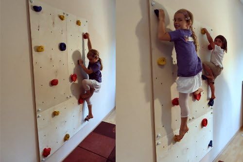 b4E8pX2seEmu4BC Kletterwand Indoor mit bunten Klettersteinen und Montagematerial für Kinder und Erwachsene