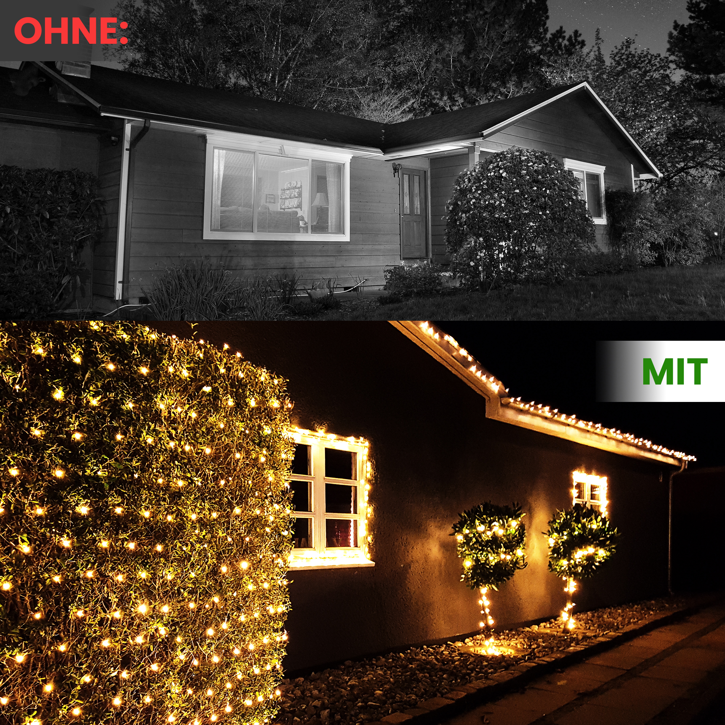 4YBKUfoGBfsyBt LED-Lichternetz mit Kabel LED Dekoration Beleuchtung Lichterkette