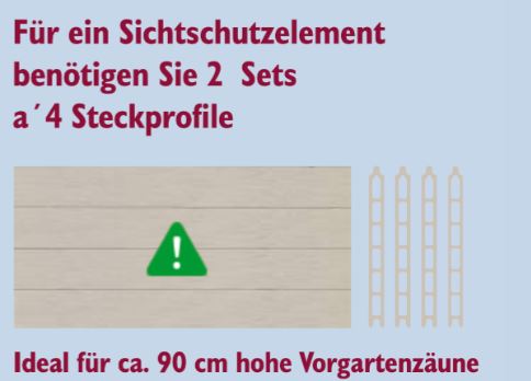 4er-Set-WPC WPC-Steckprofile, 4er-Set 180x21x2 cm - Farbe anthrazit Sichtschutz Steckzaun