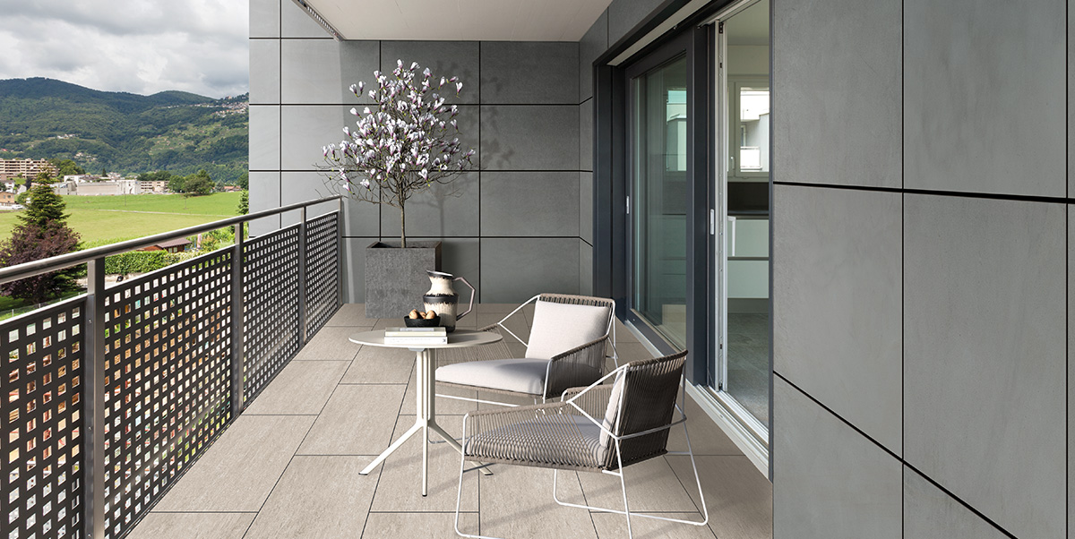 KERAMIKPLATTE PIETRA DI VALS SILVER 40x80x2 cm FEINSTEINZEUG MODERN 0,64 m², 2 STK.