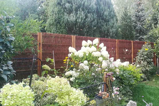 Weidengeflechtzaun B120 x H140 cm, mit Seitenrahmen