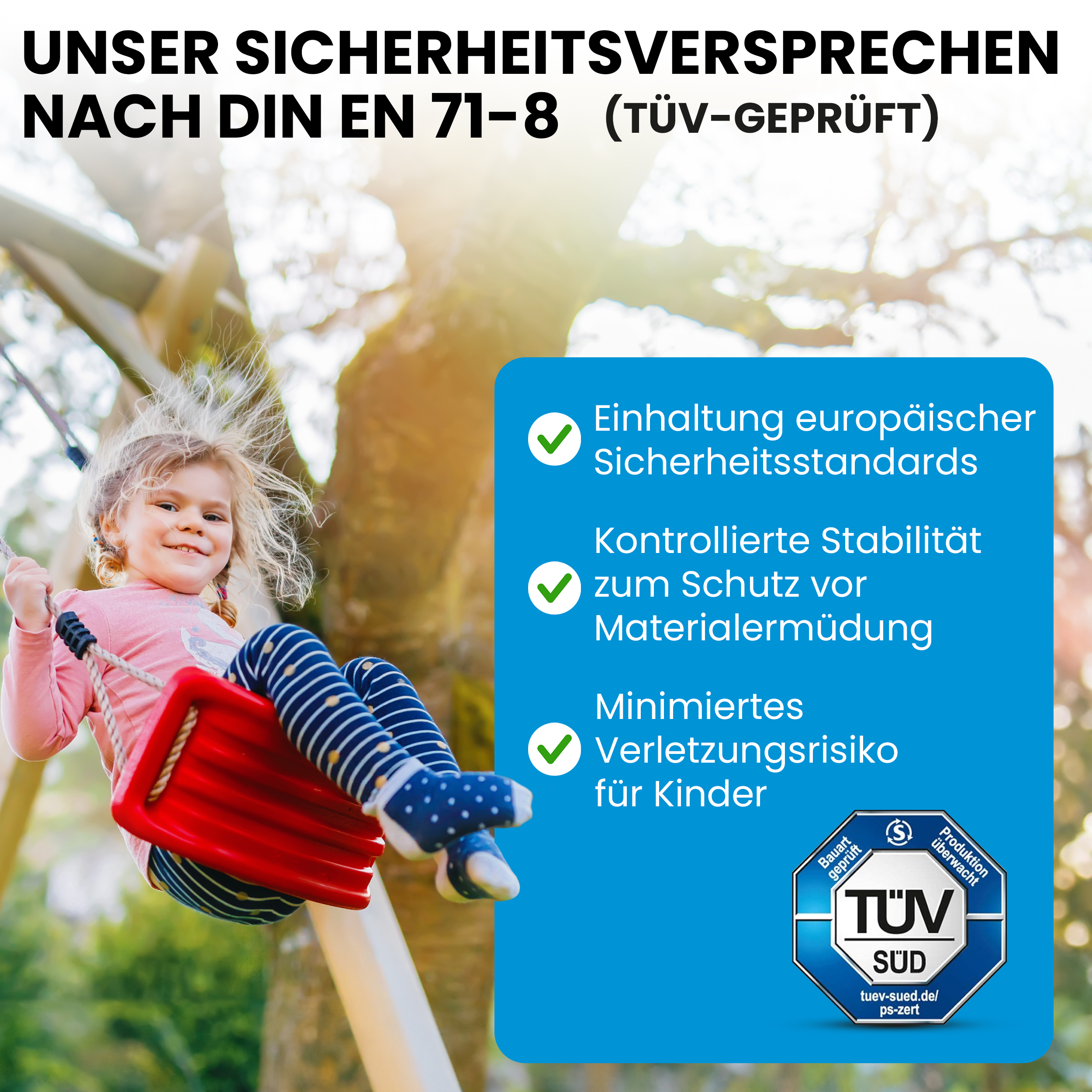 5s2O7fsPC8E27L Premium Doppelschaukel Kerstin mit Podest KDI Kinderschaukel mit zwei Schaukelsitzen TÜV geprüft