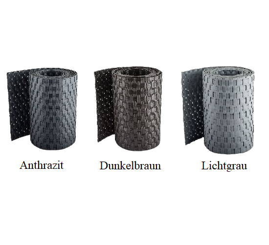 Rattan_Farben6H9ltigX86Awq PREMIUM Sichtschutzstreifen RATTAN 2550x190x4 mm für Doppelstabmatten