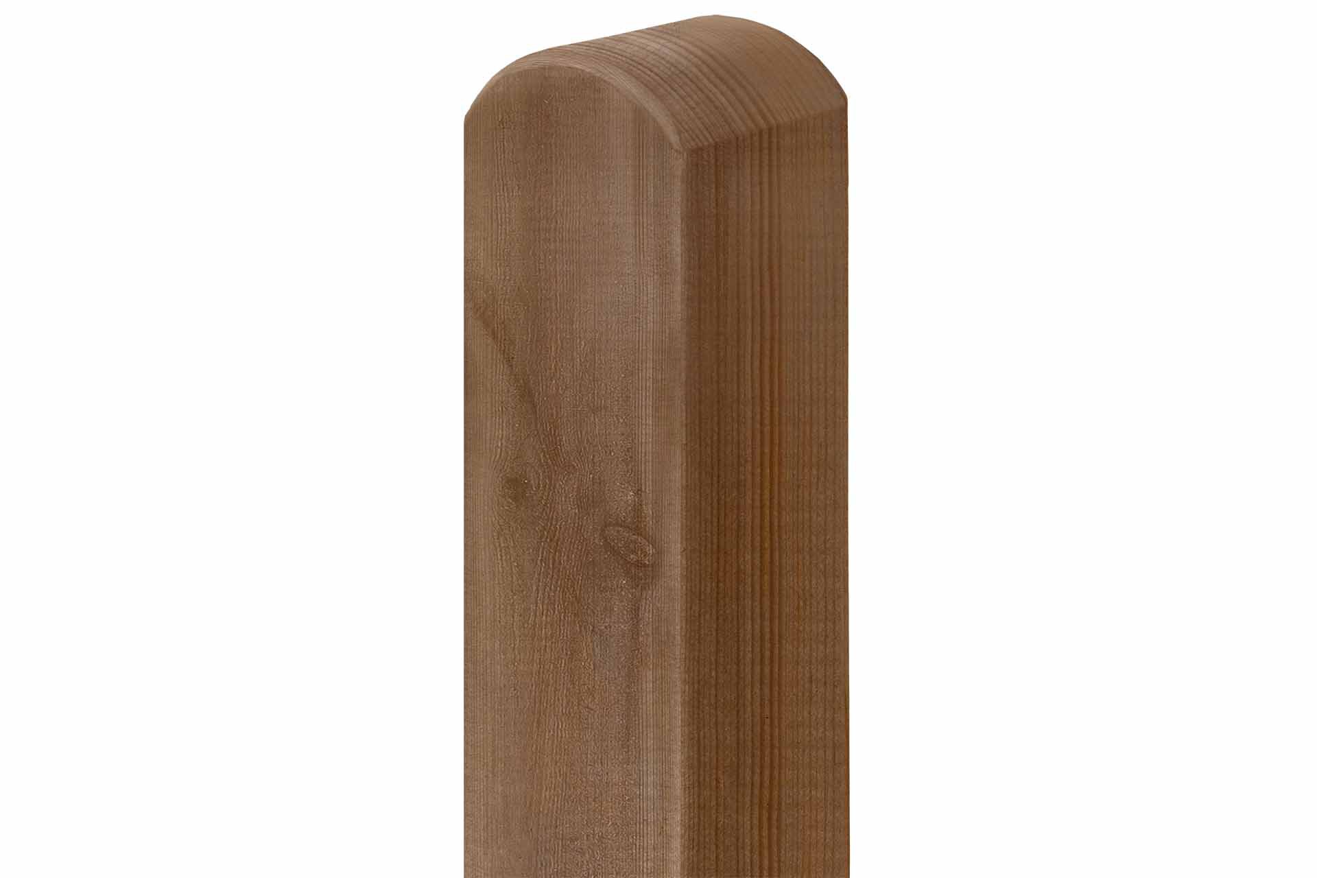 Pfosten-braun Pfosten 9x9x190 cm Kiefer KDI braun gehobelt Kopf gerundet