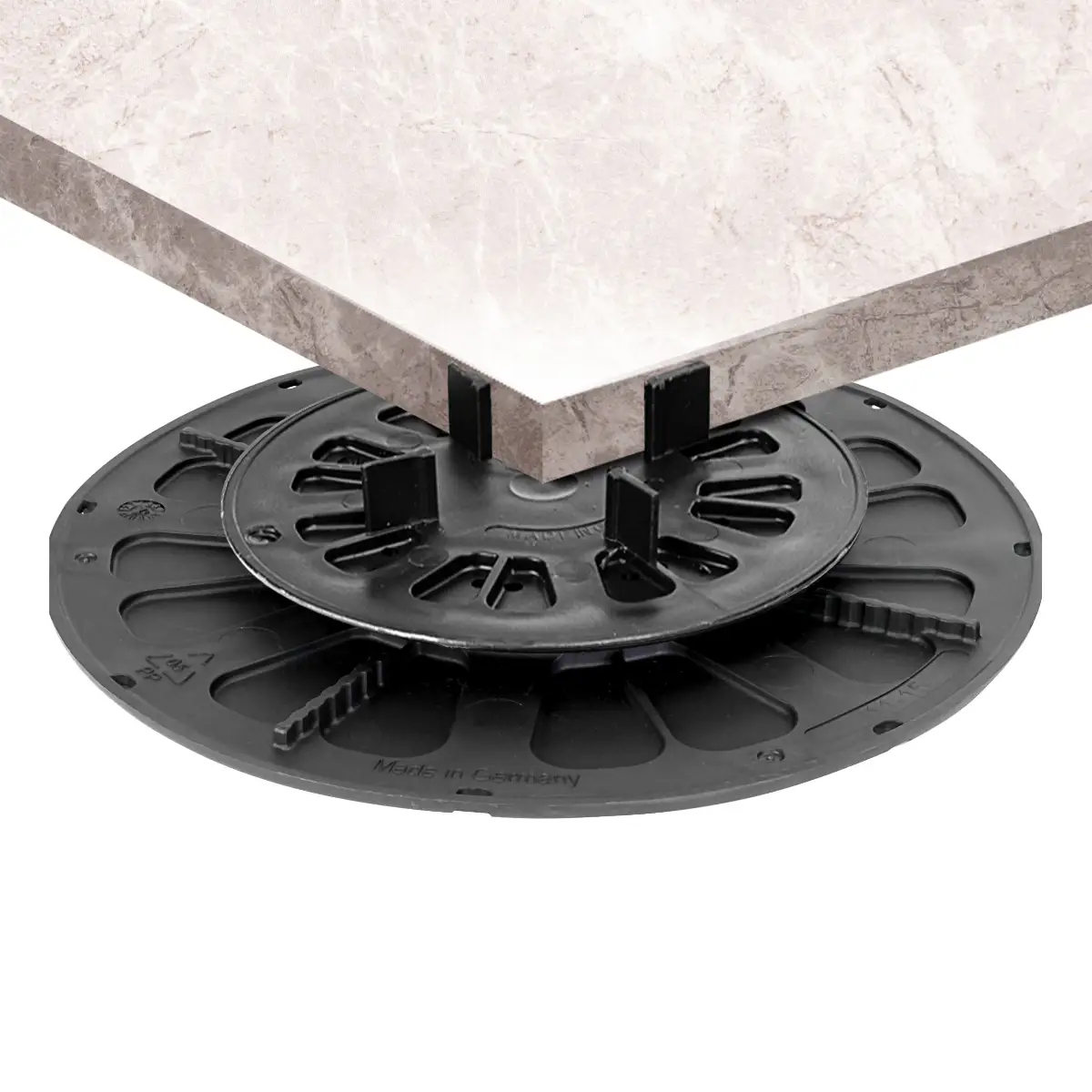 Plattenlager Premium 11–15 mm – flaches, höhenverstellbares Terrassenlager