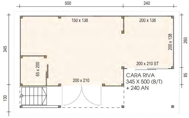 Cara-Riva-3450-F-240-AN_1 Premium Gartenhaus Cara Riva 3450 F + 240 AN Ferienhaus