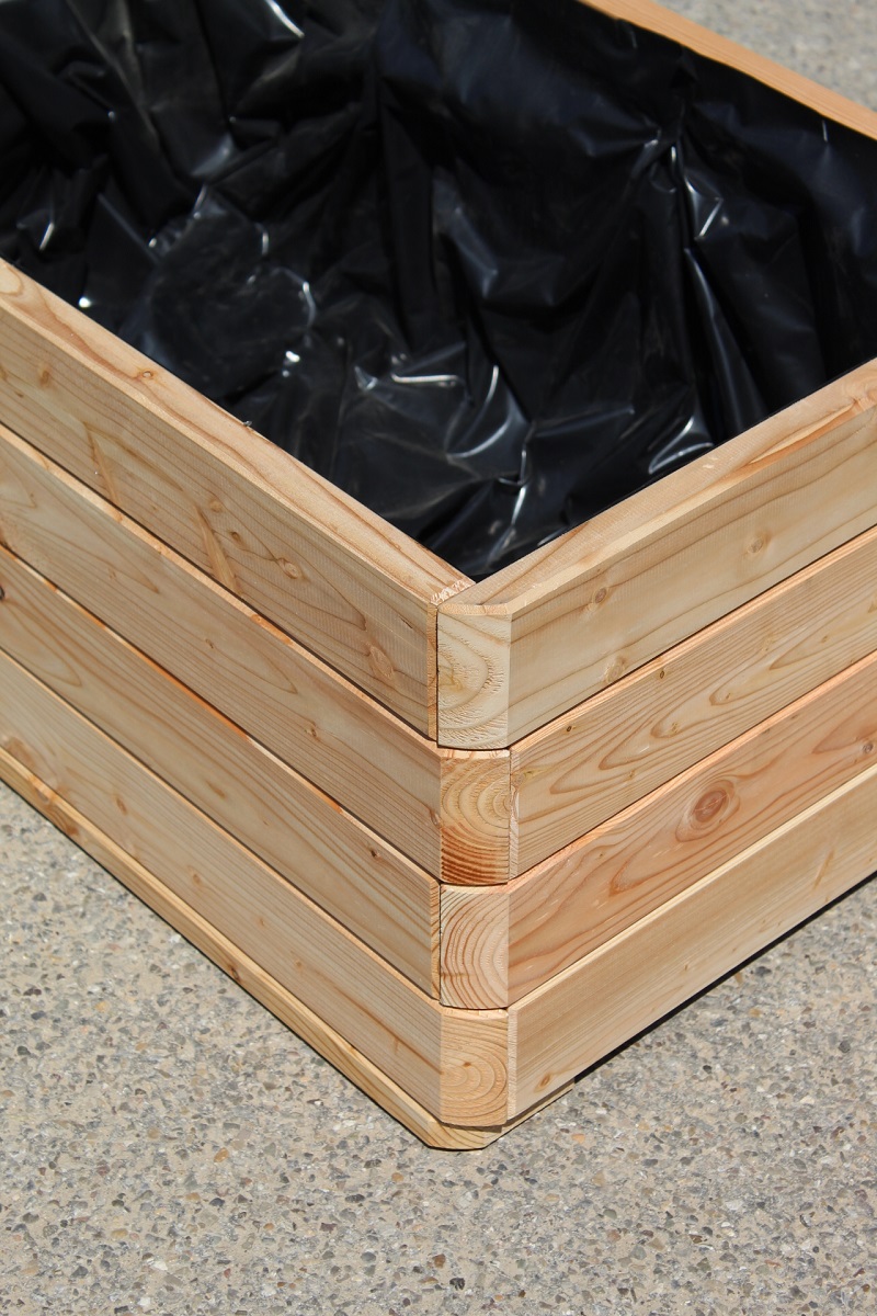 Massiver Pflanzkasten Mammut 80x50xH39 cm aus Lärchenholz natur Blumenkasten Blumentopf Pflanzkübel Kräutertopf