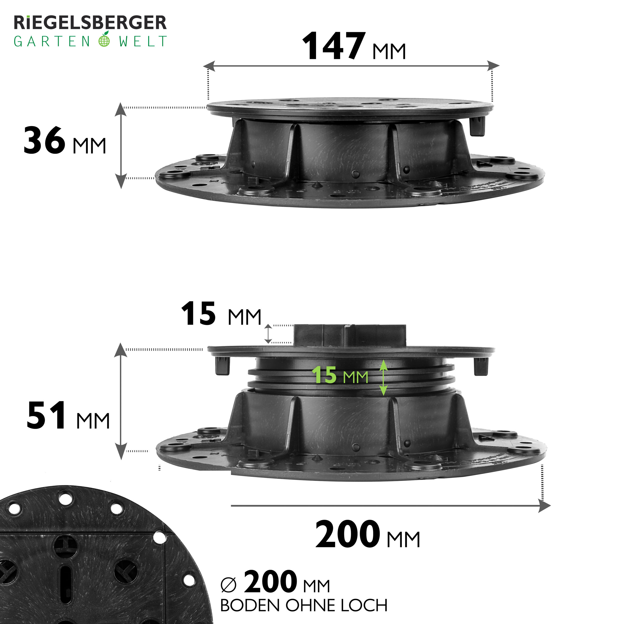 3_Size_36-51fXrPp8Qz5uXDx 1 Palette Plattenlager BASIC für Beton Stein Keramikplatten Terrassenlager Stelzlager Stellfuß