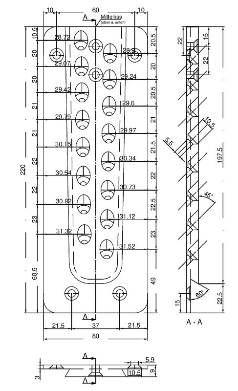 Pitzl Verbinder HVP Standard für Holz-Holzanschluss Maße 80 x 220 x 12 mm