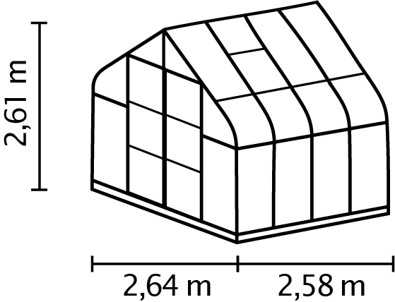 Gewächshaus Dione 6700 ESG3mm, smaragd inkl. Fundament