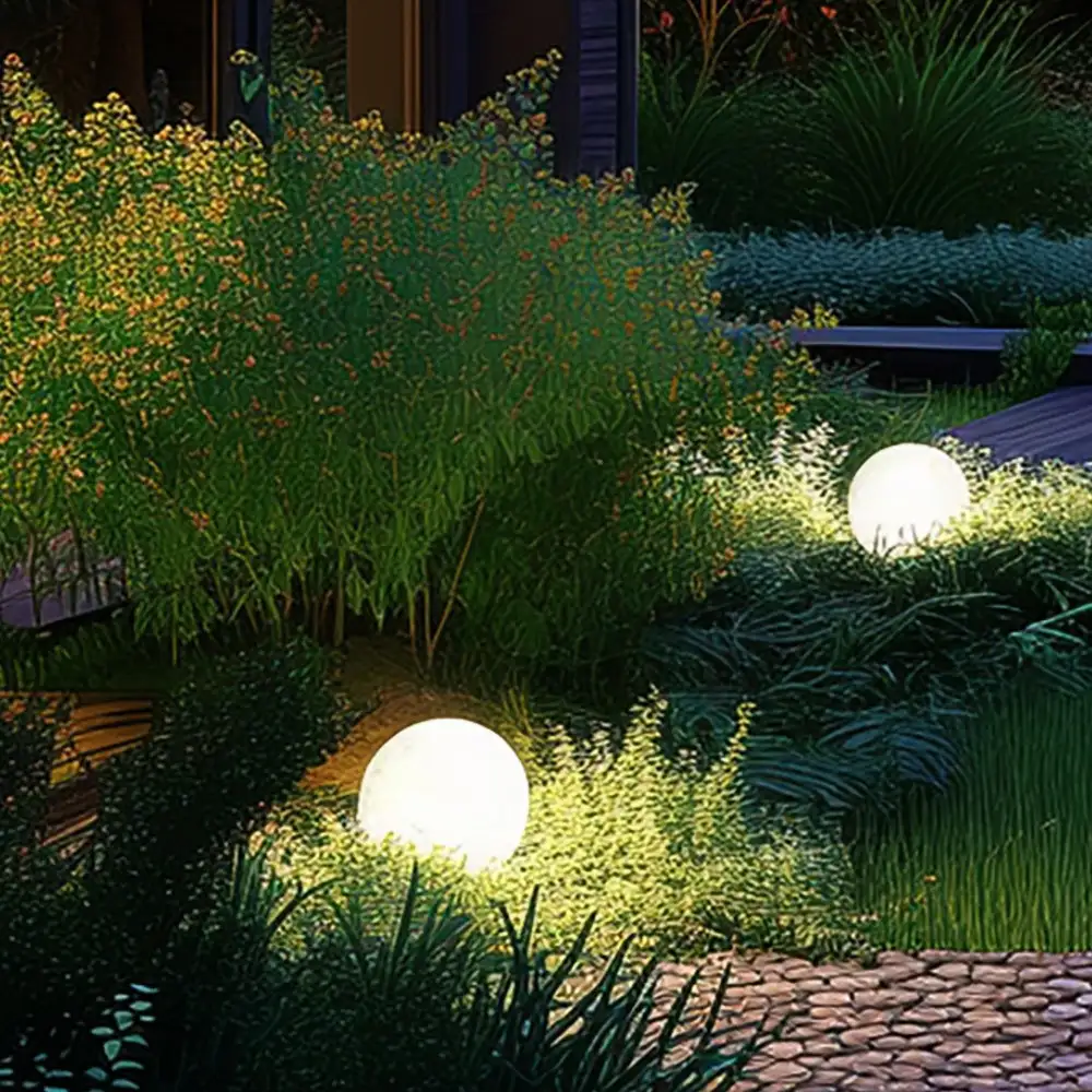 LED Leuchtkugel NEPTUNA Ø 25 cm mit Erdspieß für Gartenbeuleuchtung