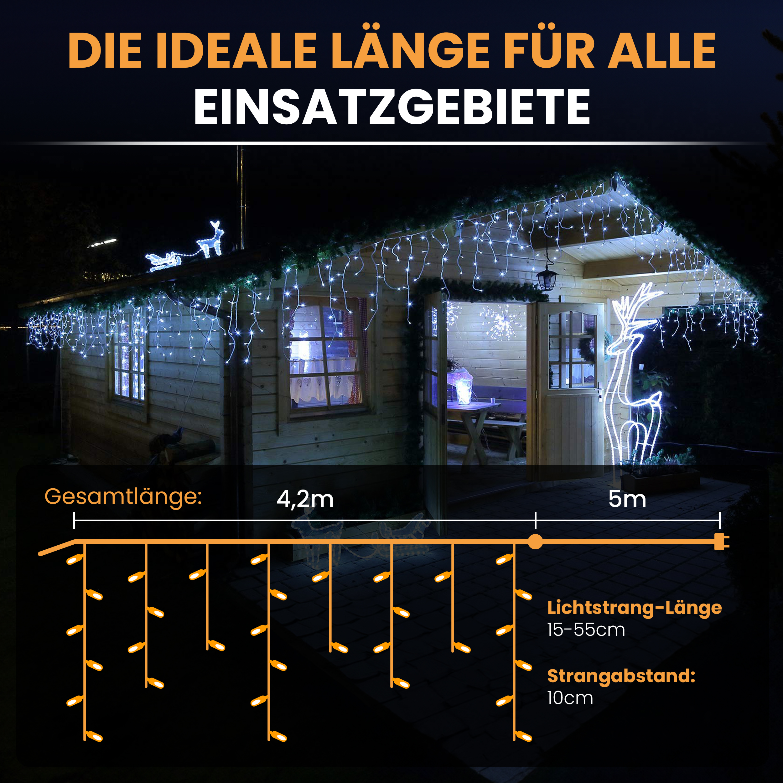 5_4-2mU63XWb7YRRxfE LED-Eisregen-Lichterkette LED Beleuchtung Lichterkette Eisregen