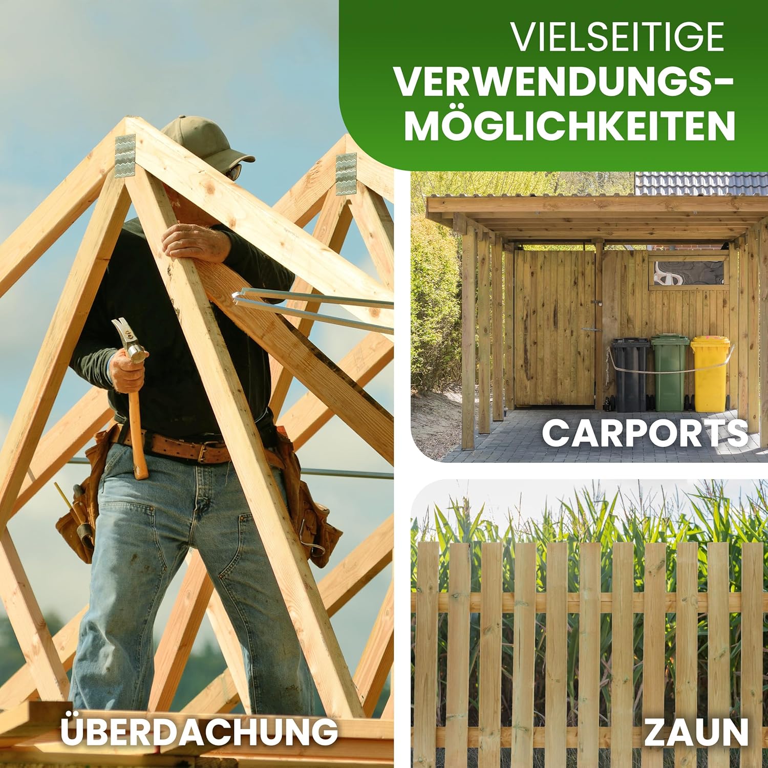 Zaunlatte Kiefer imprägniert Typ F 20x90 mm 60 cm