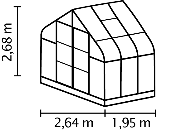Gewächshaus Dione 5000 ESG3mm, smaragd inkl. Fundament