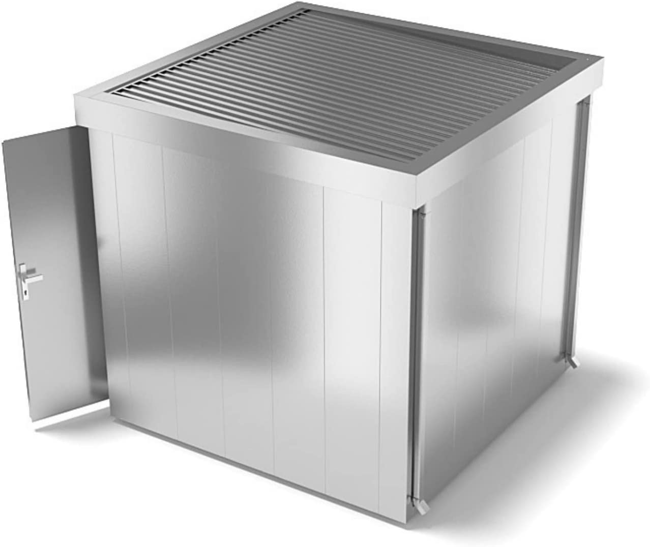 hinten5B3KncQQRBc8n Gerätehaus mit Pultdach aus Metall Geräteschuppen Gartenhaus Gartenhütte