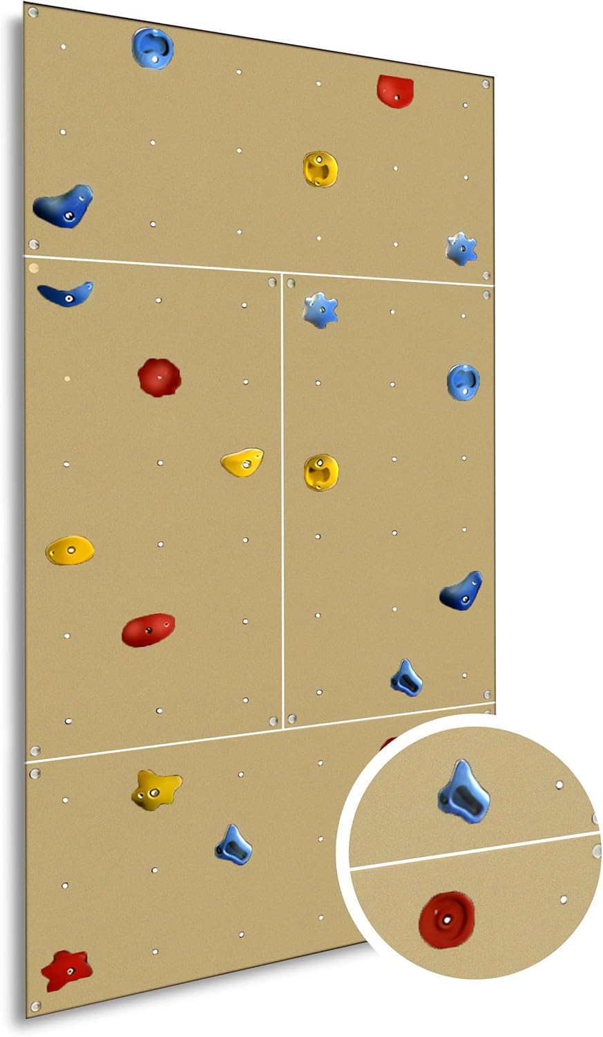b1Bkh0NGmDCH0Ml Kletterwand Indoor mit bunten Klettersteinen und Montagematerial für Kinder und Erwachsene