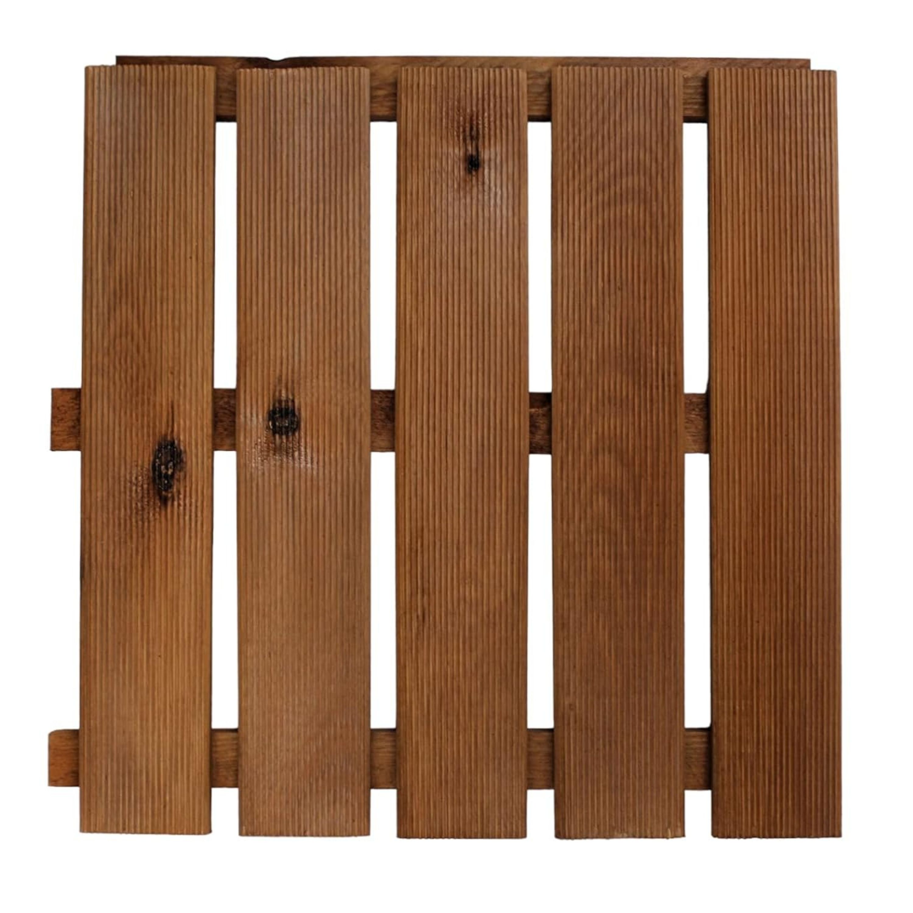 Terrassenfliese aus Kiefernholz BRAUN imprägniert 50x50cm Holzfliese Balkonfliese Fliese Terrasse