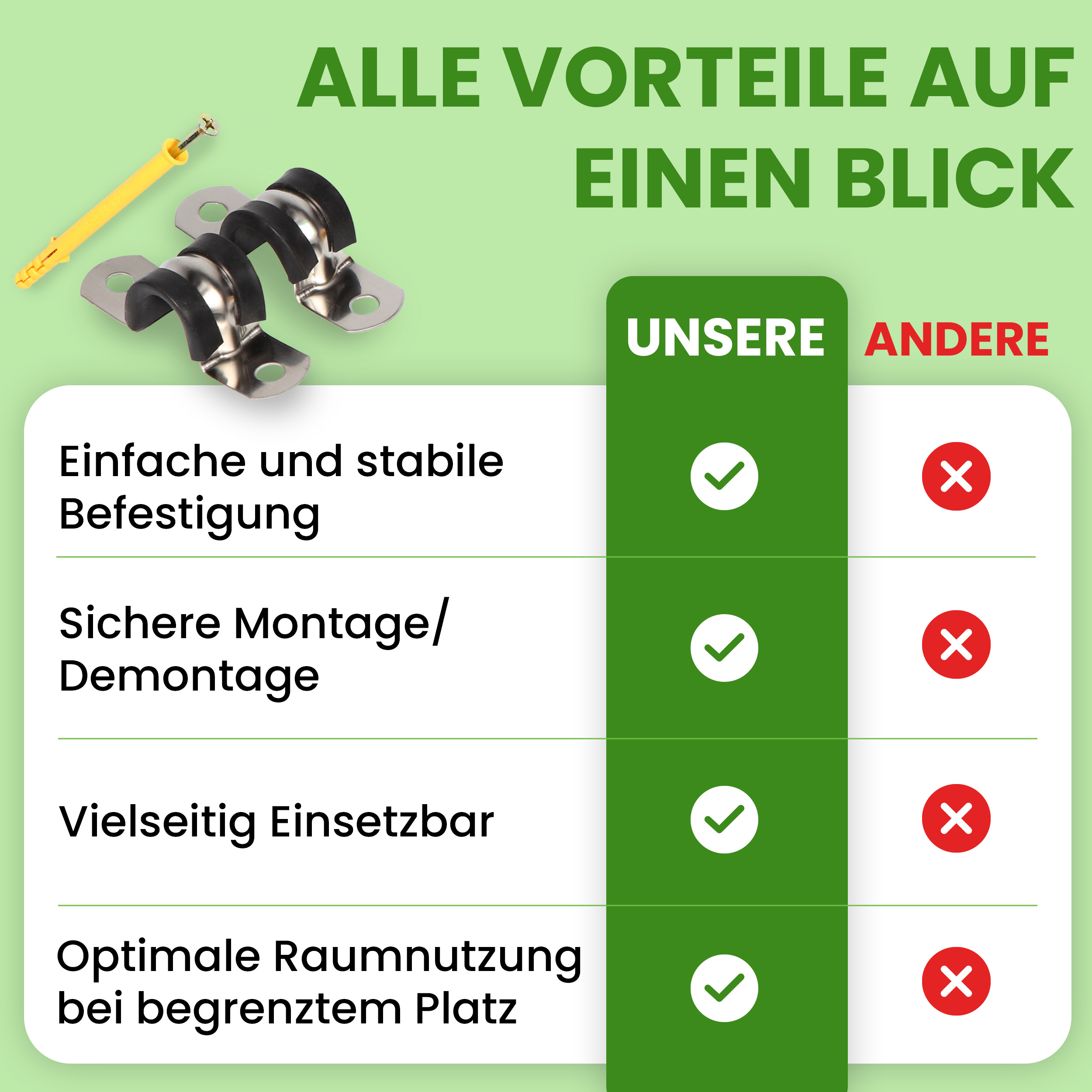 4er Set Wandhalterung für Spalier Ø14 mm Wandbefestigung Rankhilfe 4er Set Wandhalterung für Spalier Ø14 mm Wandbefestigung Rankhilfe