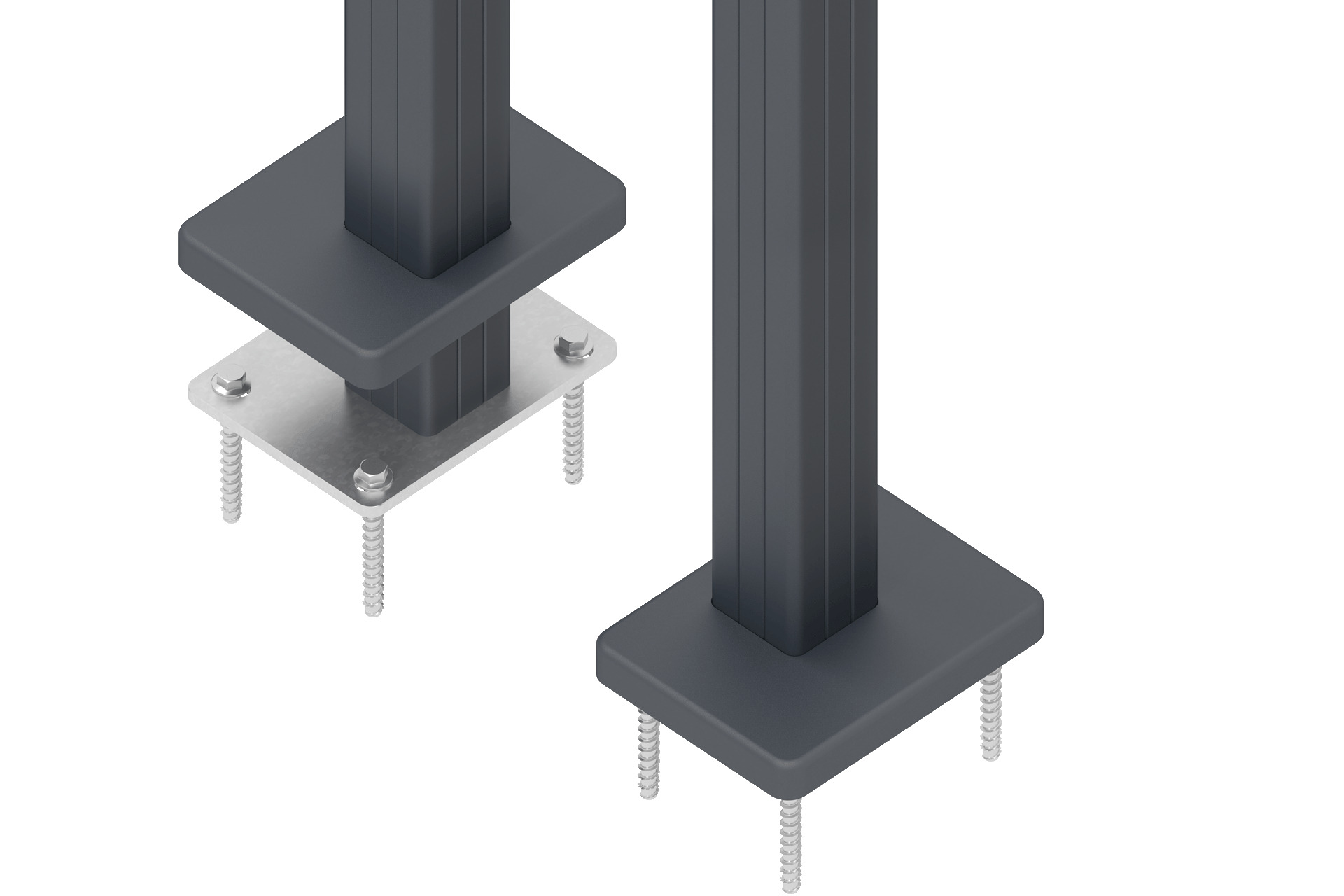 Pfostenträger-Abdeckung 15x20x2 cm für Alu-Tor-Pfosten 2er-Set anthrazit