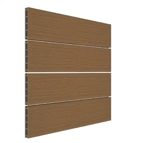 WPC Terrassendiele 25x140 mm Hohlprofil ummantelt Teak 30 cm