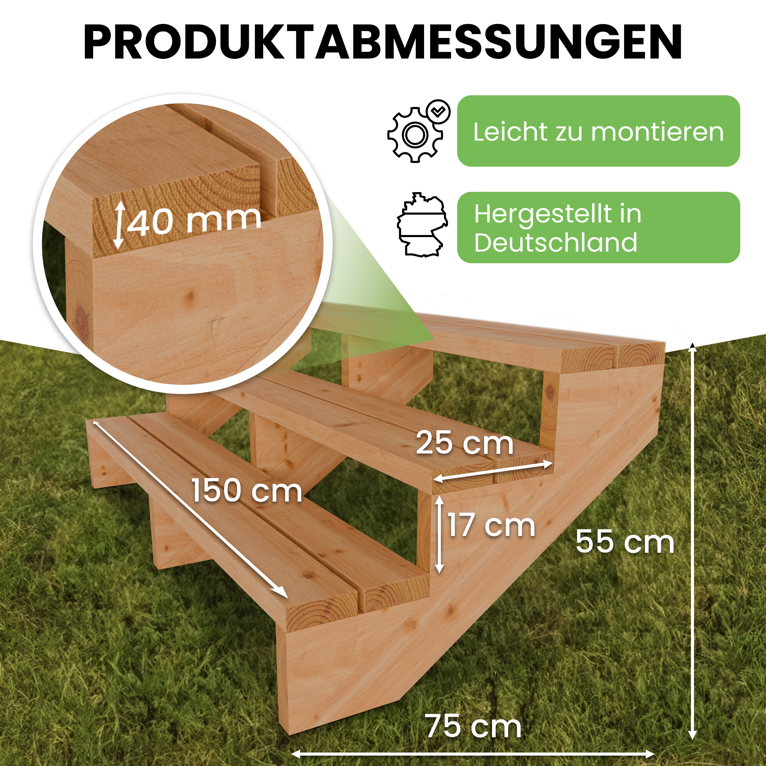 06ejSVIr7wY3SD5 Terrassentreppe aus Lärche Treppe Stufen Wangentreppe Breite