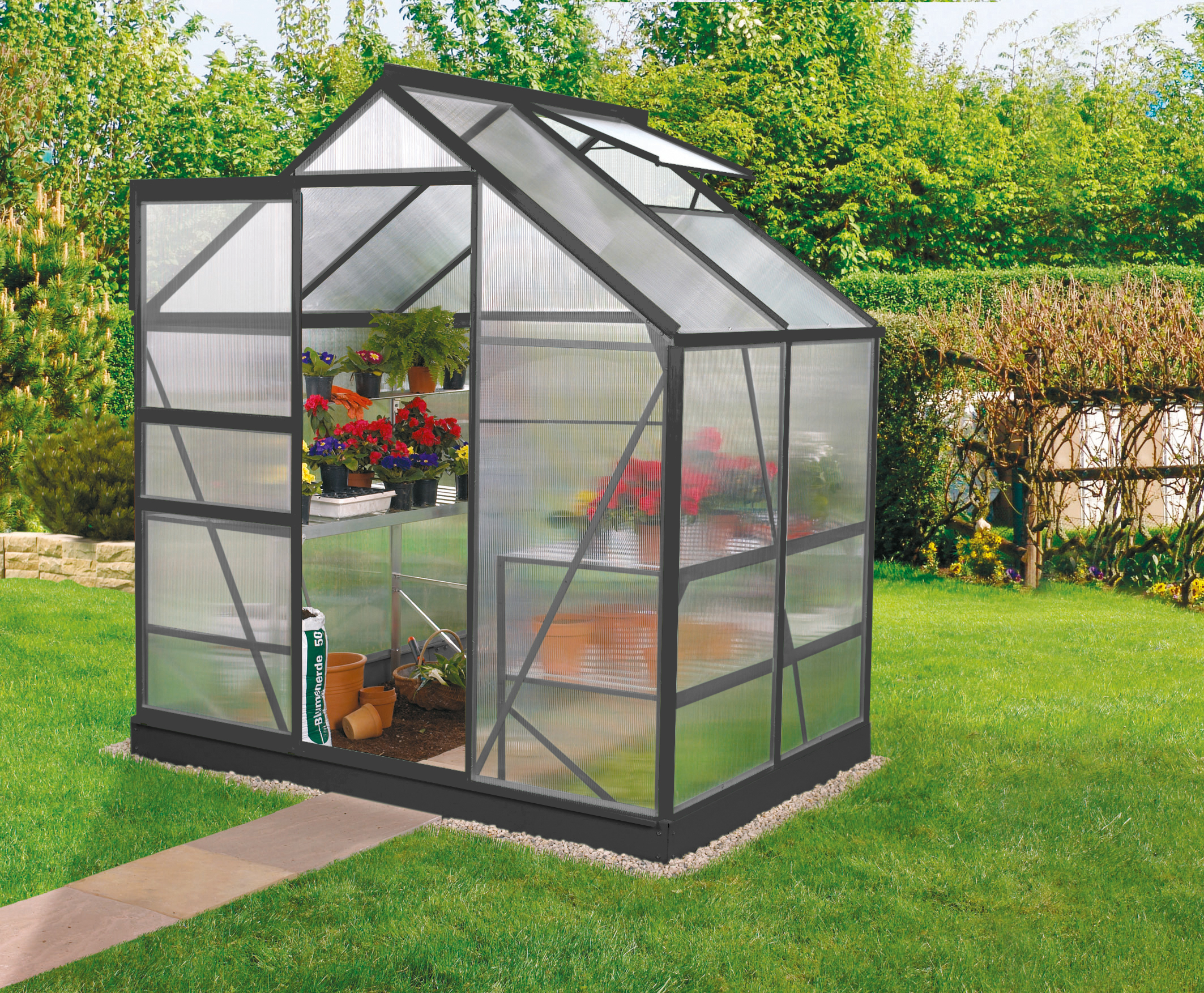 Gewächshaus Venus 2500 HKP 6mm, schwarz