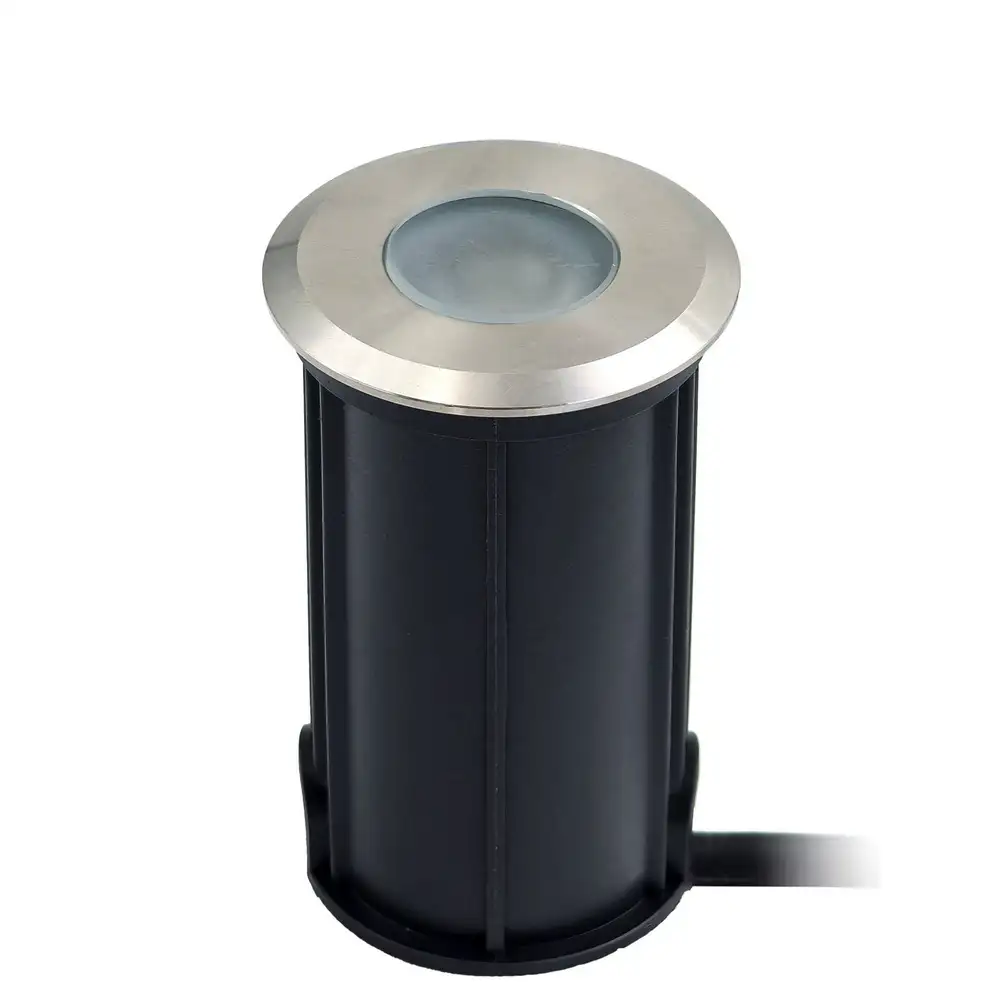 LED Bodeneinbaustrahler Außen - rund Ø 5,2 cm Edelstahl wasserdicht warmweiß - Bodenstrahler für Beton