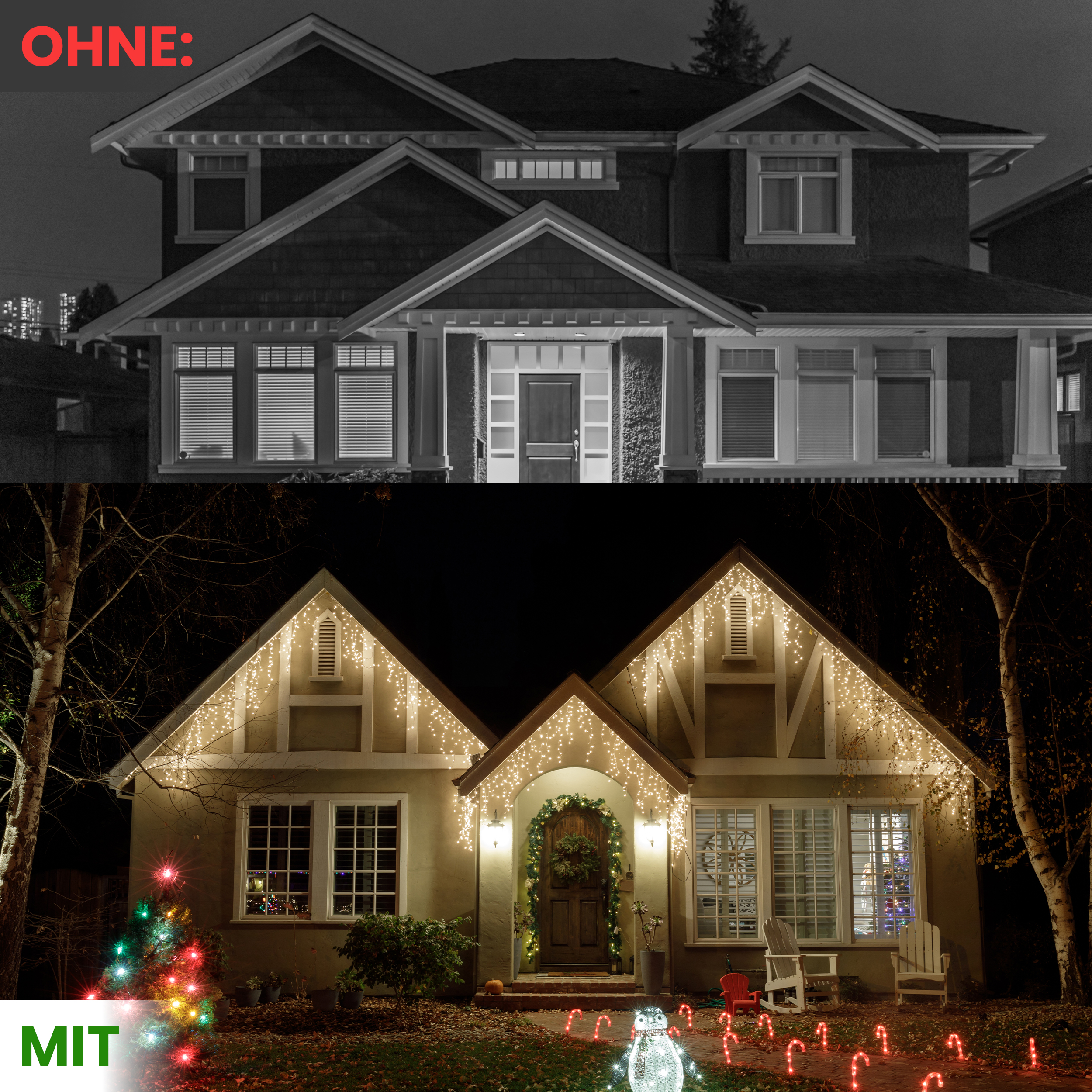 49N2bizZMC8Wrn LED-Eisregen-Lichterkette mit Flashing-Effekt Lichterkette LED mit Flashlight