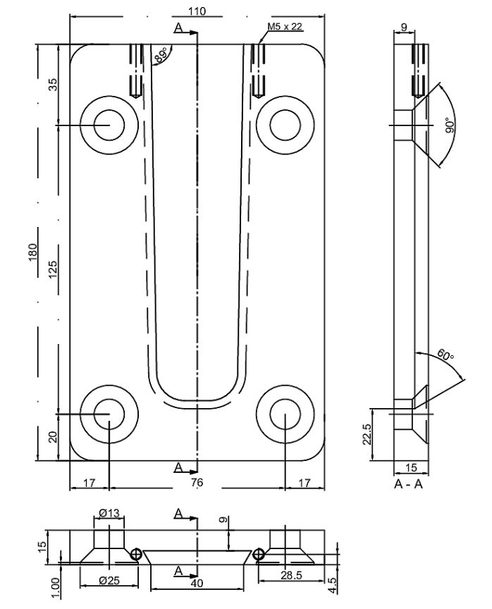 Pitzl Verbinder HVP Standard für Holz-Stahl-Betonanschluss 80/110x100x18 mm Art.-Nr. 88318.3000