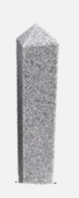 Granit Premium Granit Palisade hellgrau gesägt / gespalten 15x15x150 cm, gespitzt / abgerundet