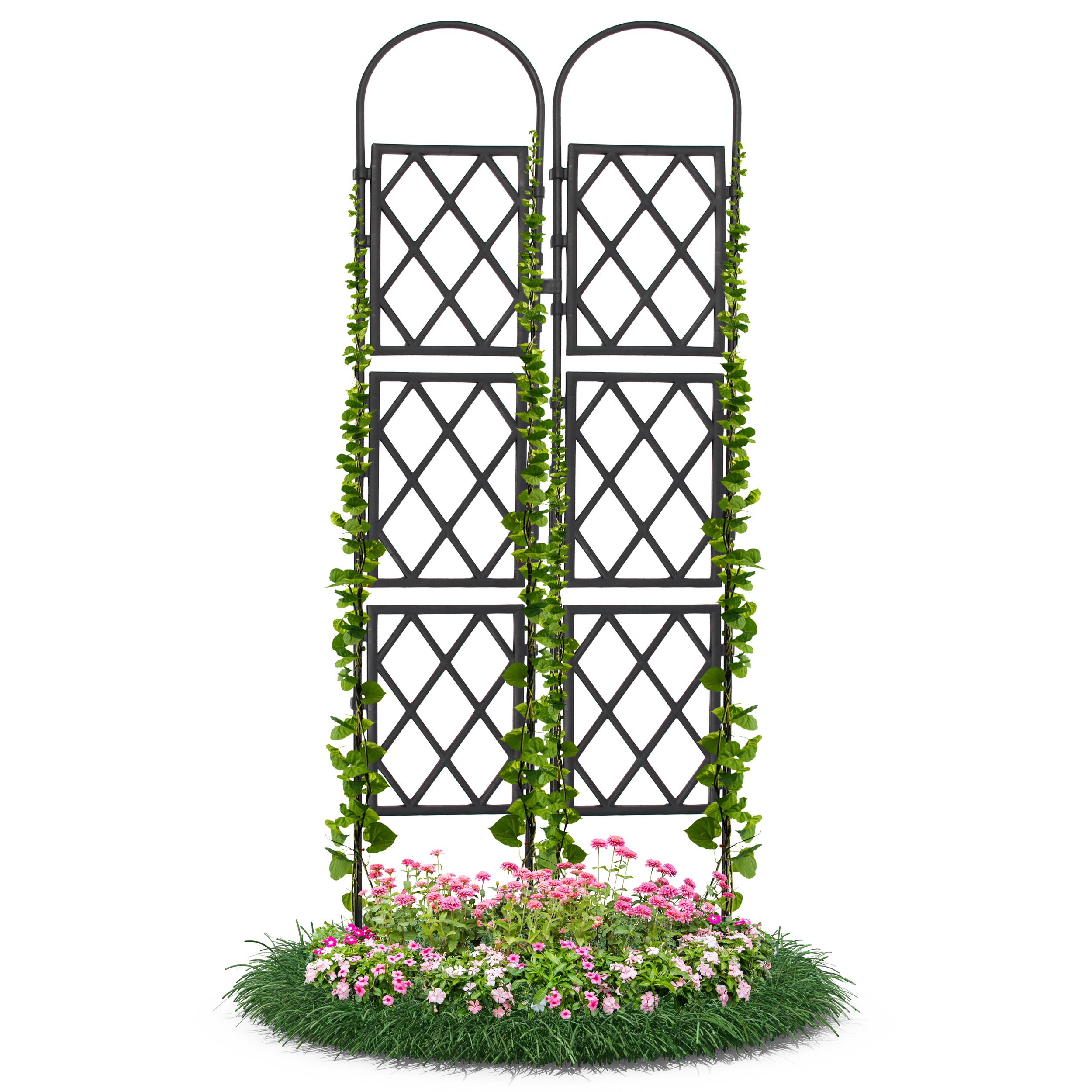 Wandspalier mit Bogen Rankgitter Pflanzenstütze Gitterspalier für Garten