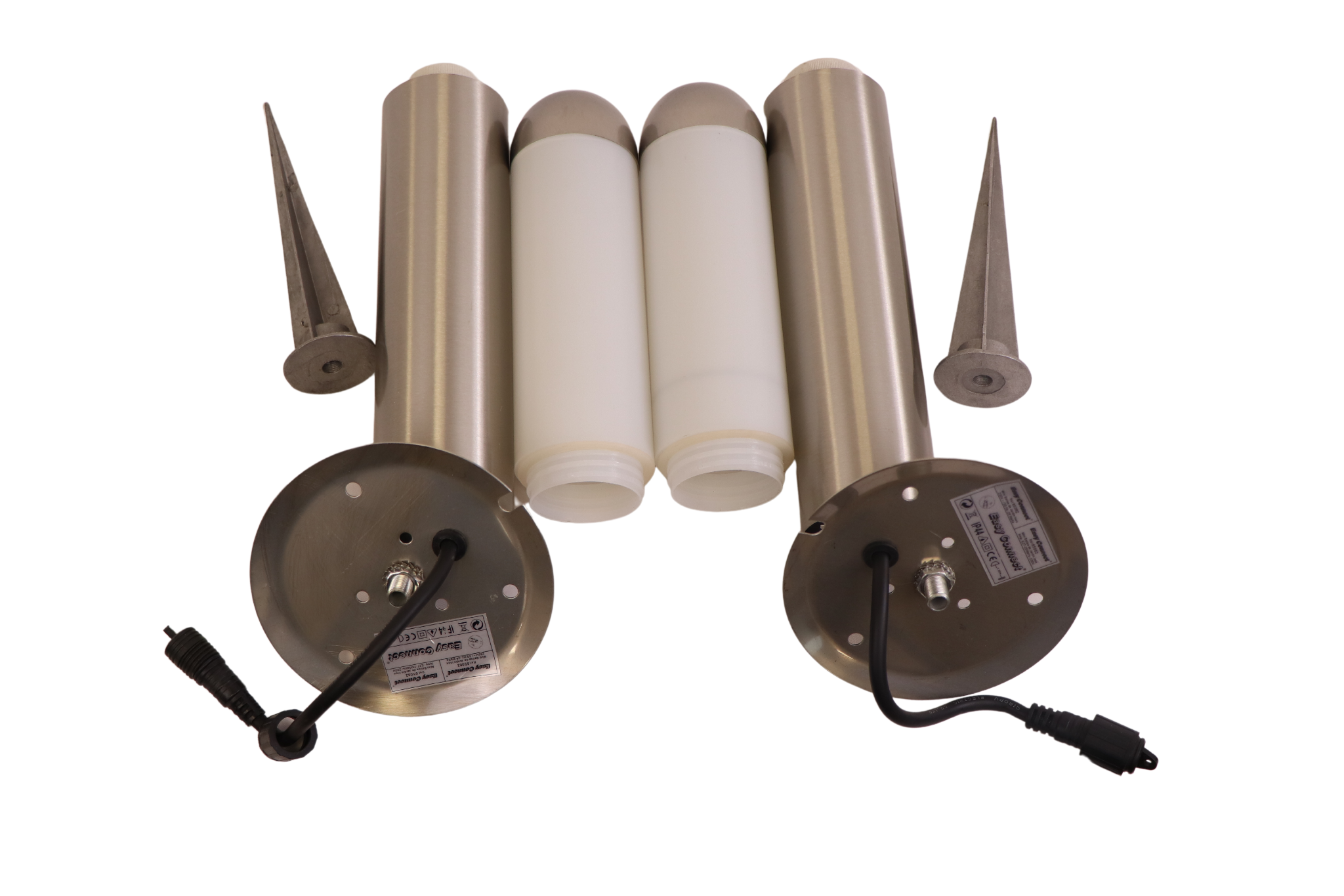 Easy Connect 65062 Edelstahl Wegbeleuchtung Höhe 45 cm 2-er Set Gartenleuchten Beleuchtung
