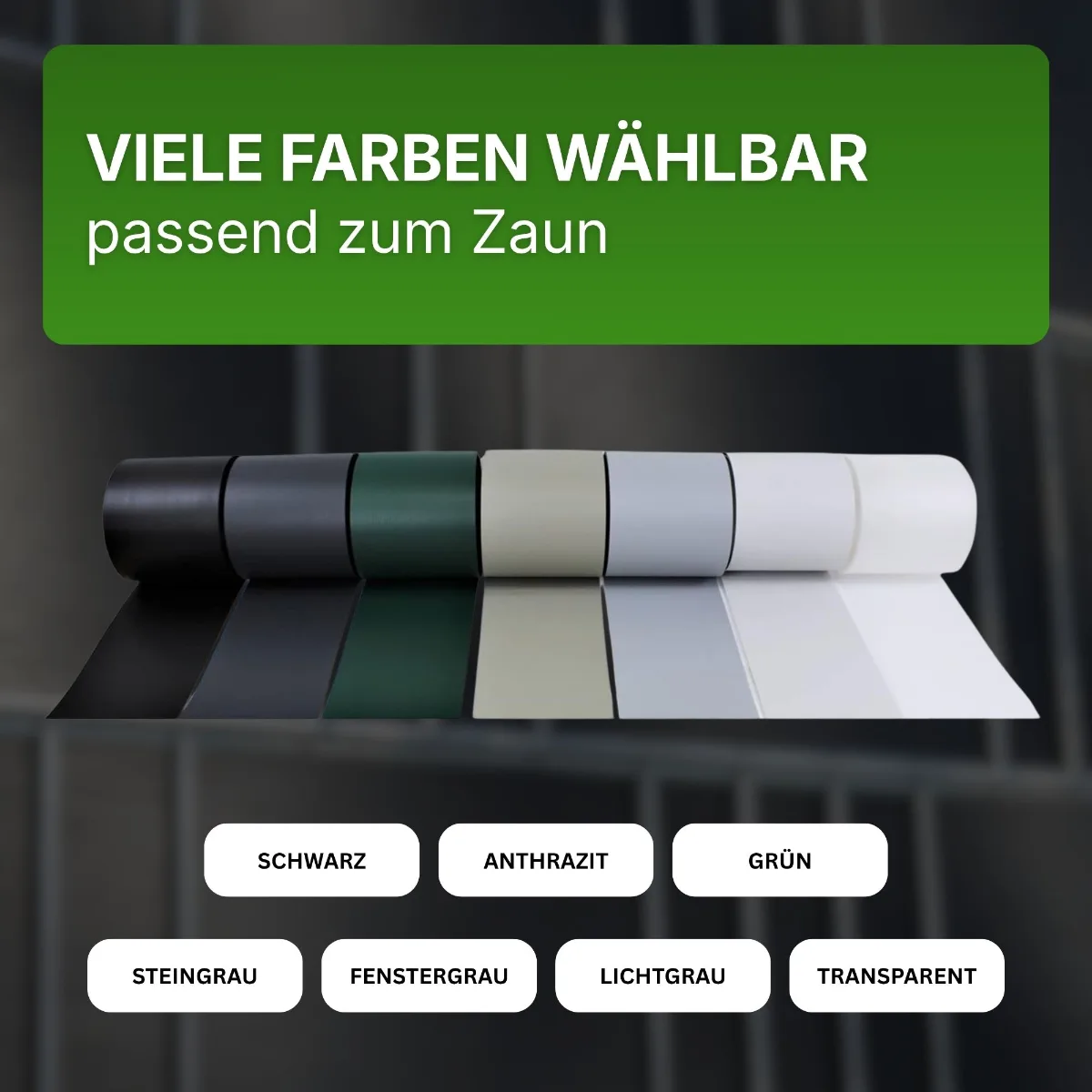 PREMIUM PP Sichtschutzstreifen für Doppelstabmatten 2535 x 190 x 1,35 mm Sichtschutz