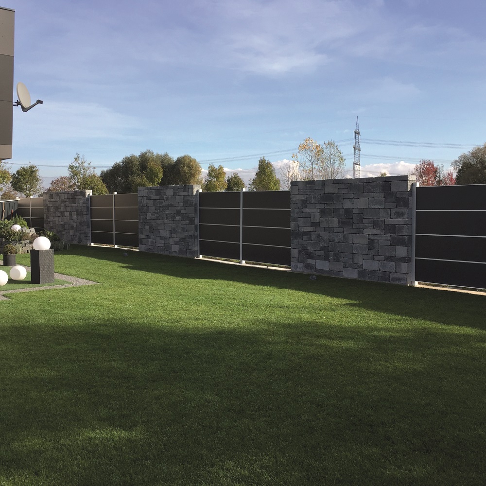 elevato-Sichtschutz-Typ-4-0_Anthrazit2 Elevato Sichtschutzsystem moderner Gartenzaun aus HPL pflegefrei Board