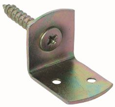 4 Stk. Winkel mit Kreuzschlitz aus Stahl gelb verzinkt Schraube L Winkel Zaun Beschlag Flechtzaun