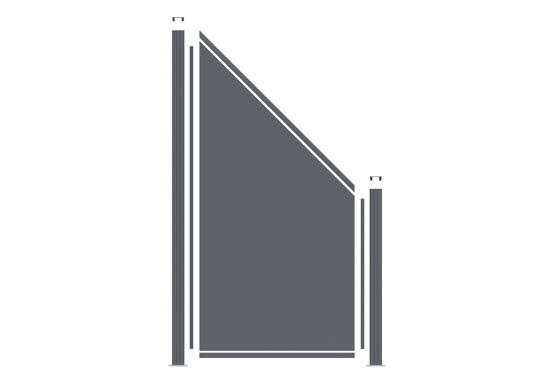 Schraegelement_anthrazit_ Sichtschutz EASY-BOARDS ACP Steckzaun Schrägelement 88x176/88 cm anthrazit