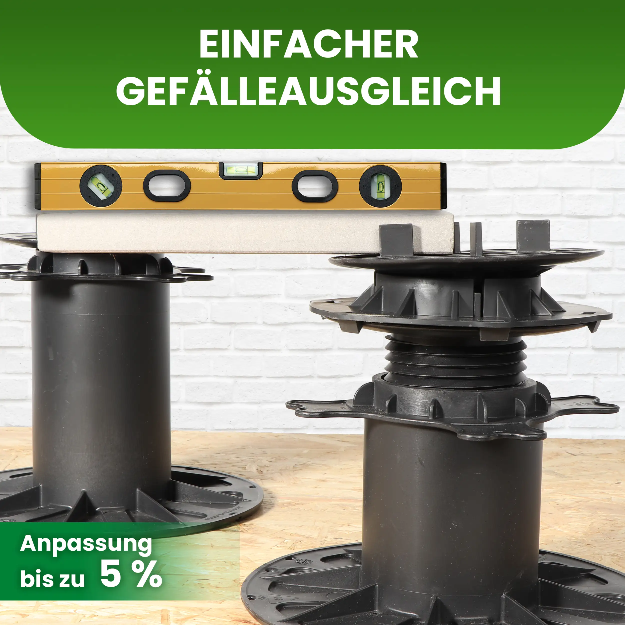 1 Karton Justierbarer Plattenlager Premium mit Gefälleausgleich bis zu 5 % für Stein Beton Keramikplatten 1 Karton Justierbarer Plattenlager Premium mit Gefälleausgleich bis zu 5 % für Stein Beton Keramikplatten