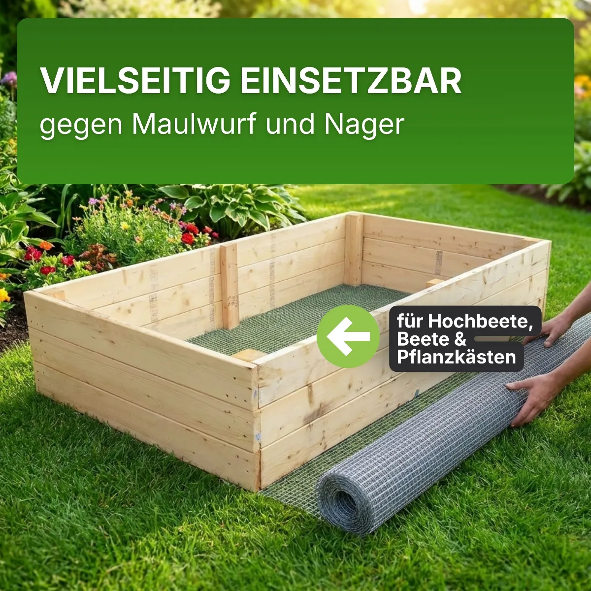Mausgitter 210x110 cm Wühlmausgitter Wühlmausschutz Metallgitter für Hochbeet
