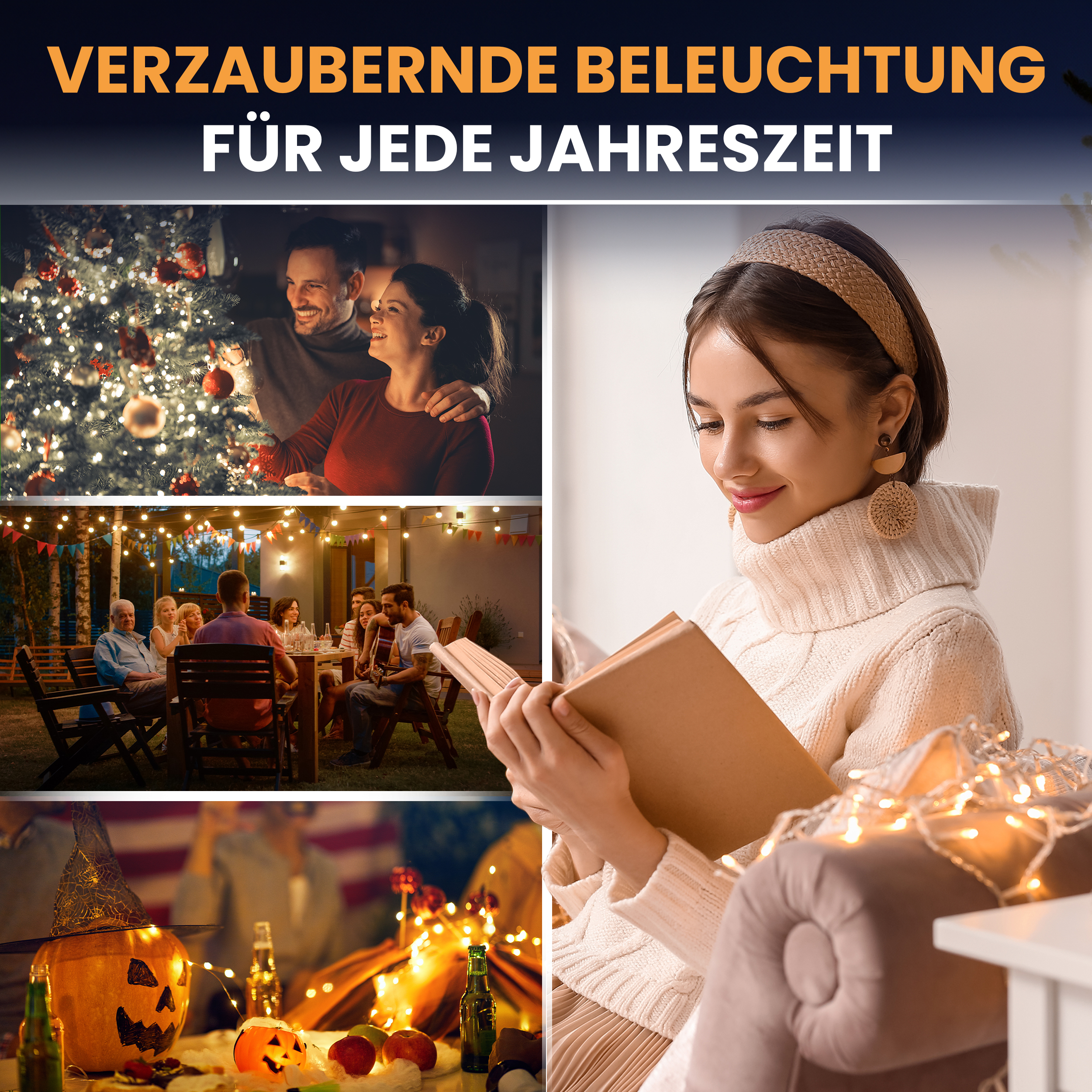 6evdVrEqxnPB5d LED-Lichterkette Christbaum LED Lichterkette Dekobeleuchtung Timer 8 Programme Weihnachtsbeleuchtung