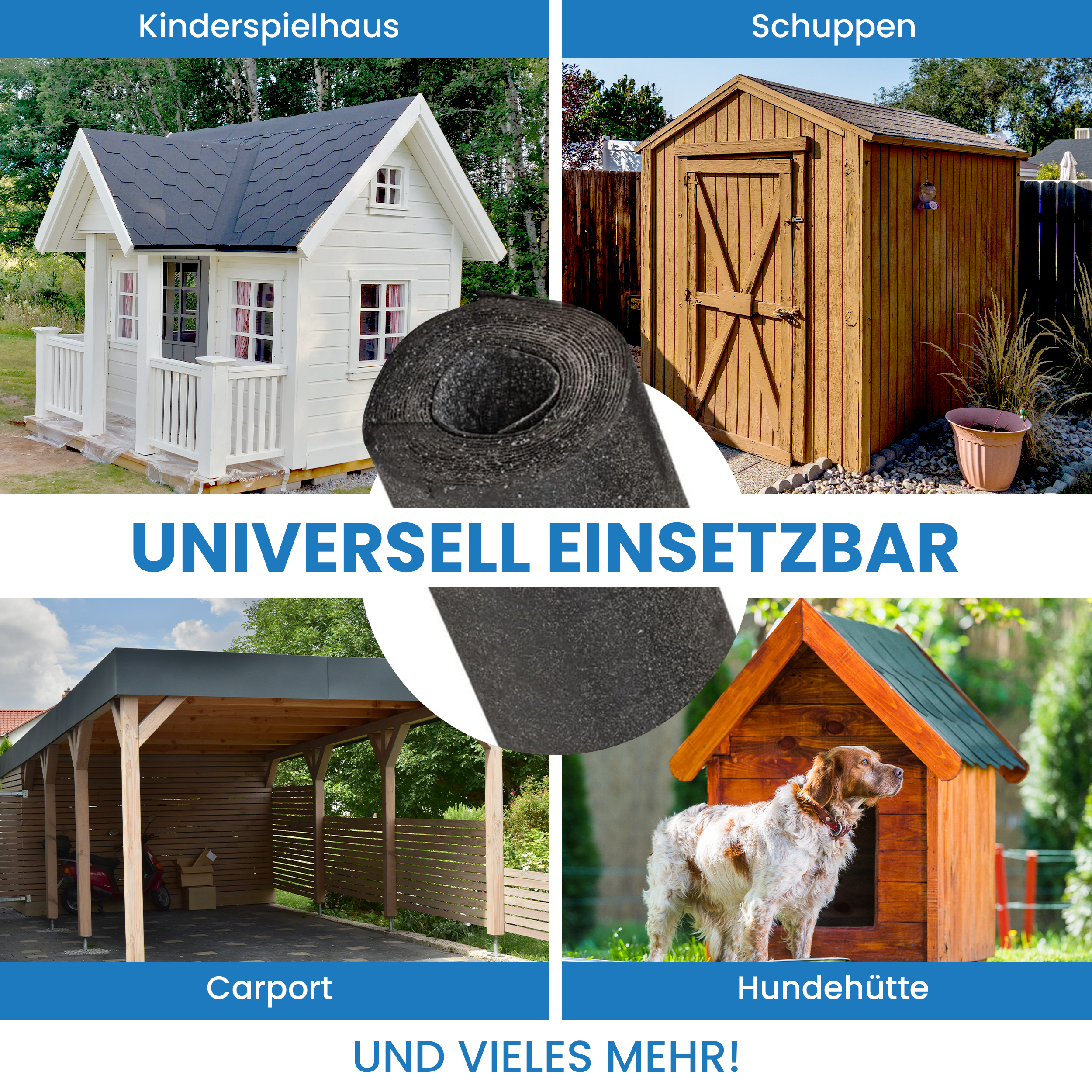 Dachpappe V13 besandet 10 m² Bitumenbahn Bitumen Pappe Dach inkl. 100 Stück Dachpappnägel