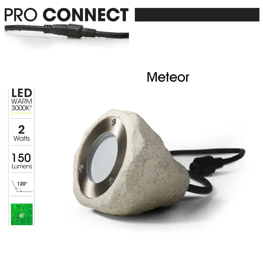 LED Strahler METEOR in Steinoptik für Außen - 2 W Strahler für den Garten - wasserdicht warmweiß 
