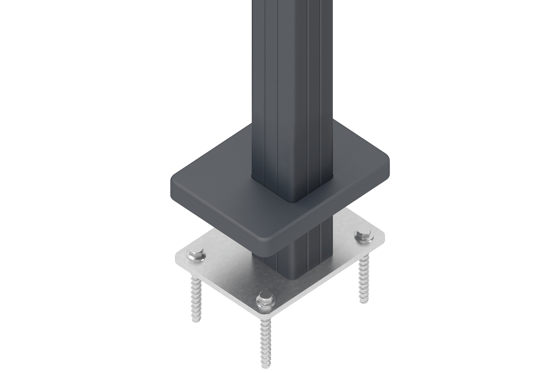 Pfostenträger-Abdeckung 15x20x2 cm für Alu-Tor-Pfosten 2er-Set anthrazit