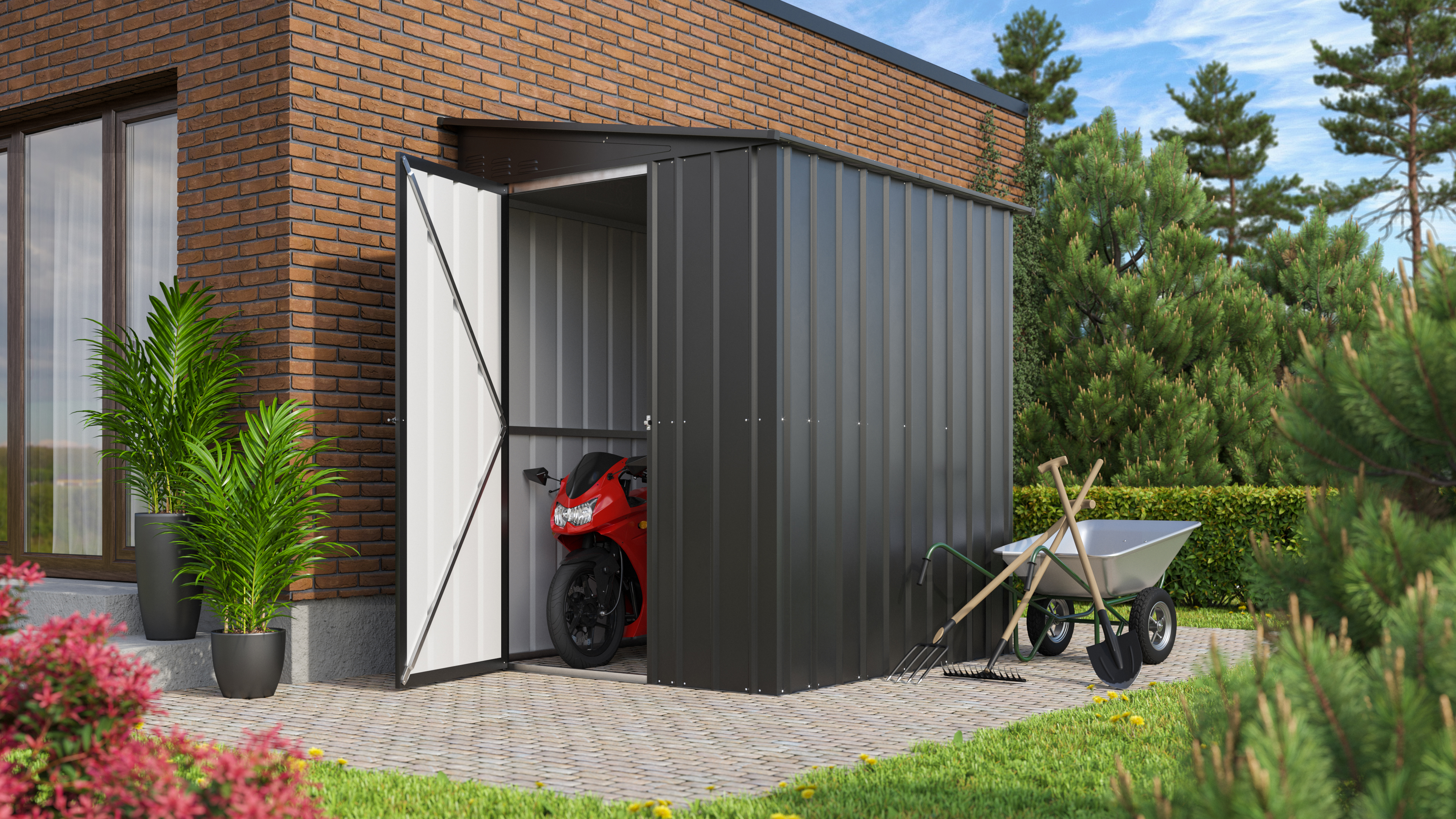 Gerätehaus Wand-Zierde „LeanTo“ 56 H178, anthrazit